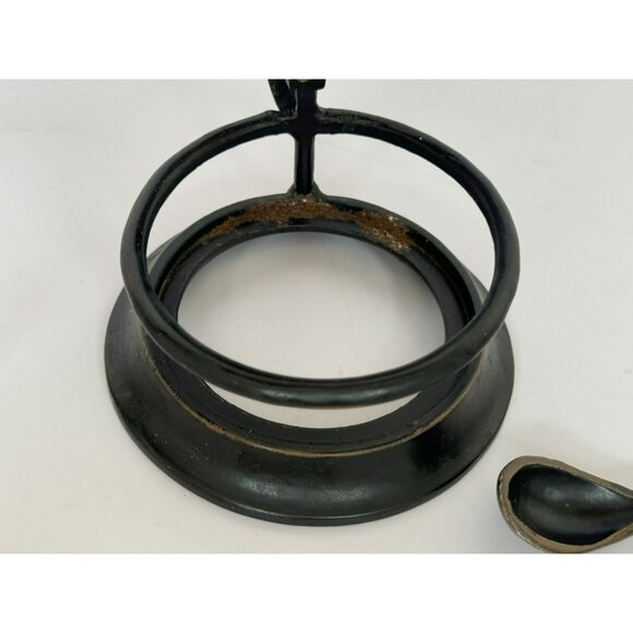 Vintage Metal & Glass Sugar Jam Condiment Jar with Leaf & Berry Lid & Spoon - Picture 7 of 12